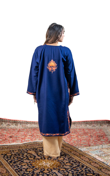 Kashmiri Aari Work Phiran - Royal Blue - ARTISANS KASHMIR