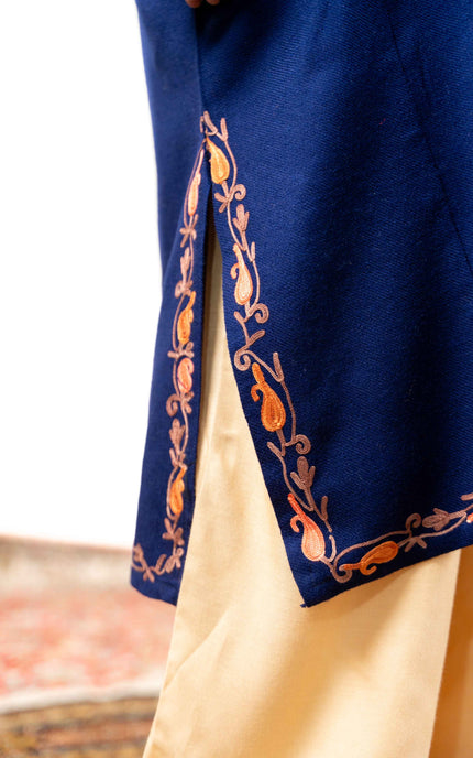 Kashmiri Aari Work Phiran - Royal Blue - ARTISANS KASHMIR