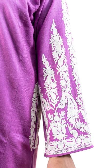 Kashmiri Aari Work Phiran - Mystic Purple - ARTISANS KASHMIR