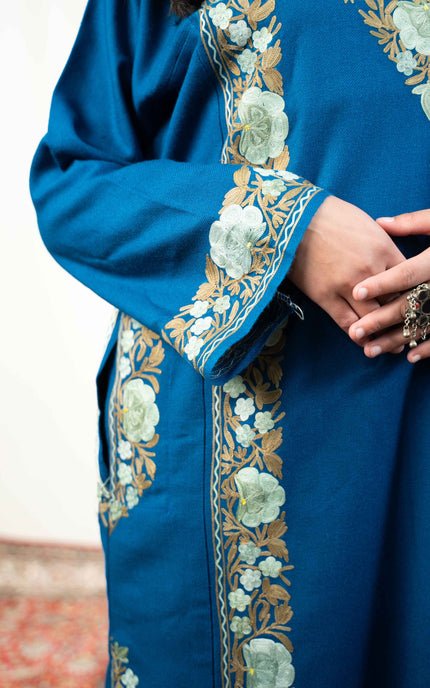 Kashmiri Aari Work Phiran - Lapis Blue - ARTISANS KASHMIR