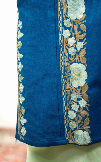 Kashmiri Aari Work Phiran - Lapis Blue - ARTISANS KASHMIR
