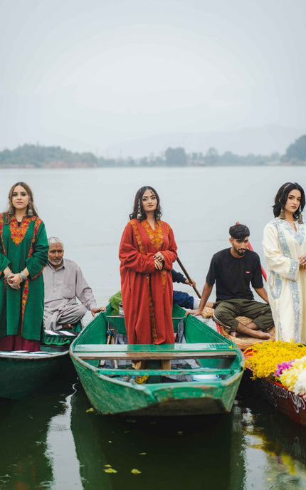 Kashmiri Aari Work Phiran - Maroon | Fringe - ARTISANS KASHMIR